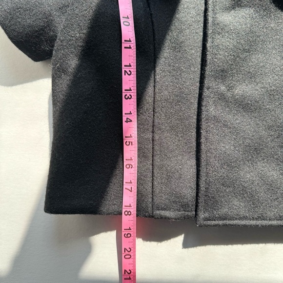 Dimiri Cropped Short Sleeve Portrait Collar Rosette Wool Blend Coat Size XL - Picture 12 of 12